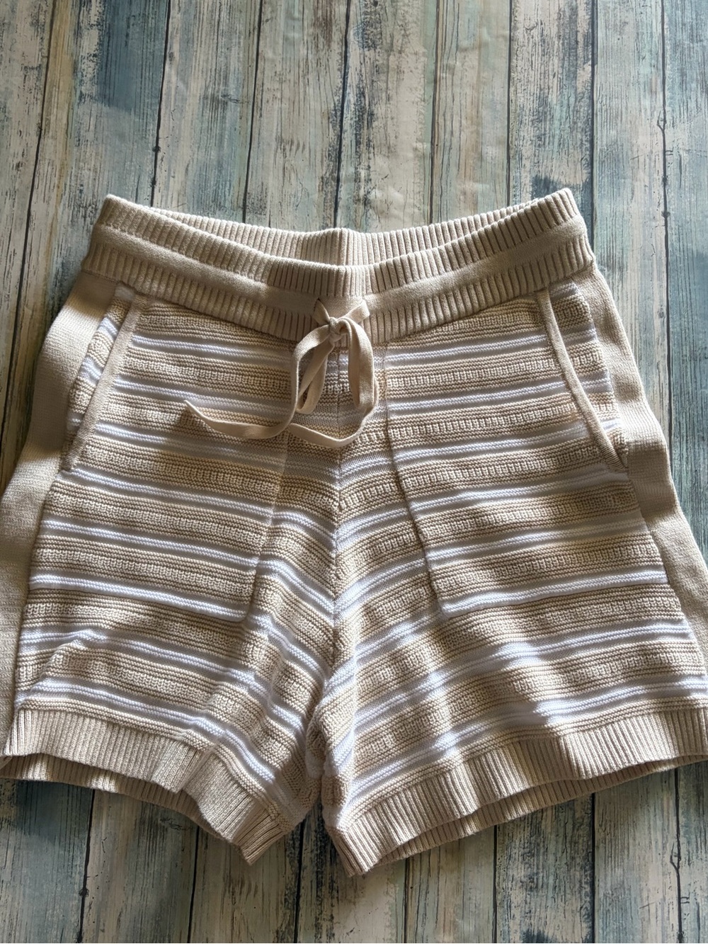 Haven Well Within Organic Cotton Crochet Striped Shorts Size Small - Picture 2 of 9
